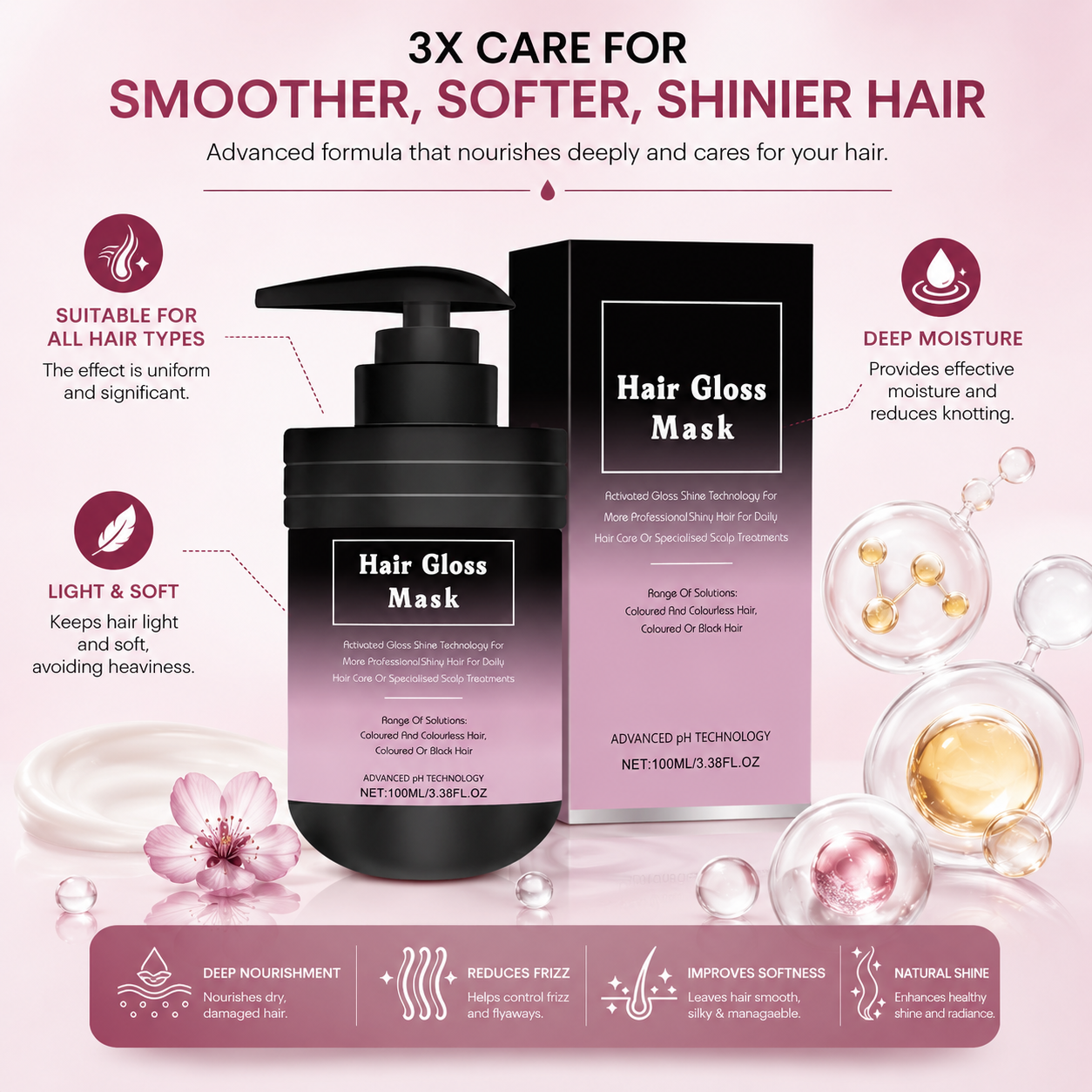 Soft & Bright Hair Mask | Intensive Nourishing & Hair Care Formula